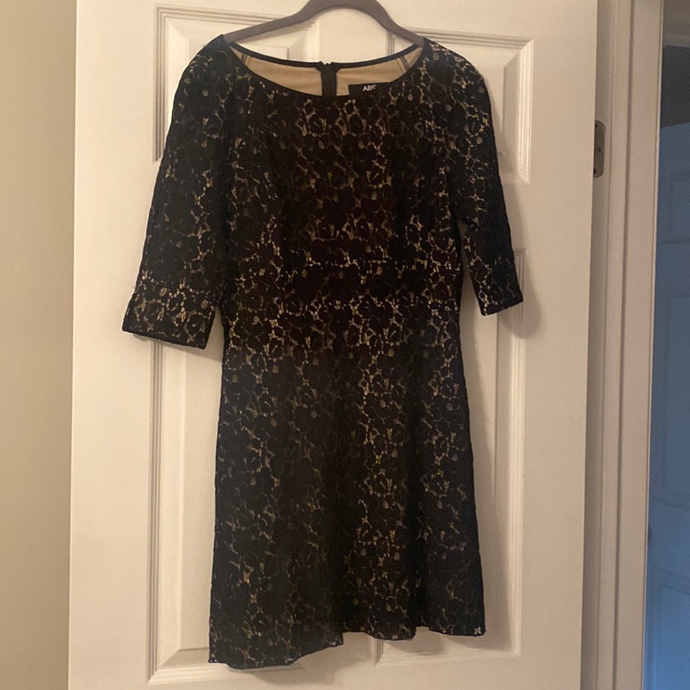Black Lace ABS dress with nude underlay